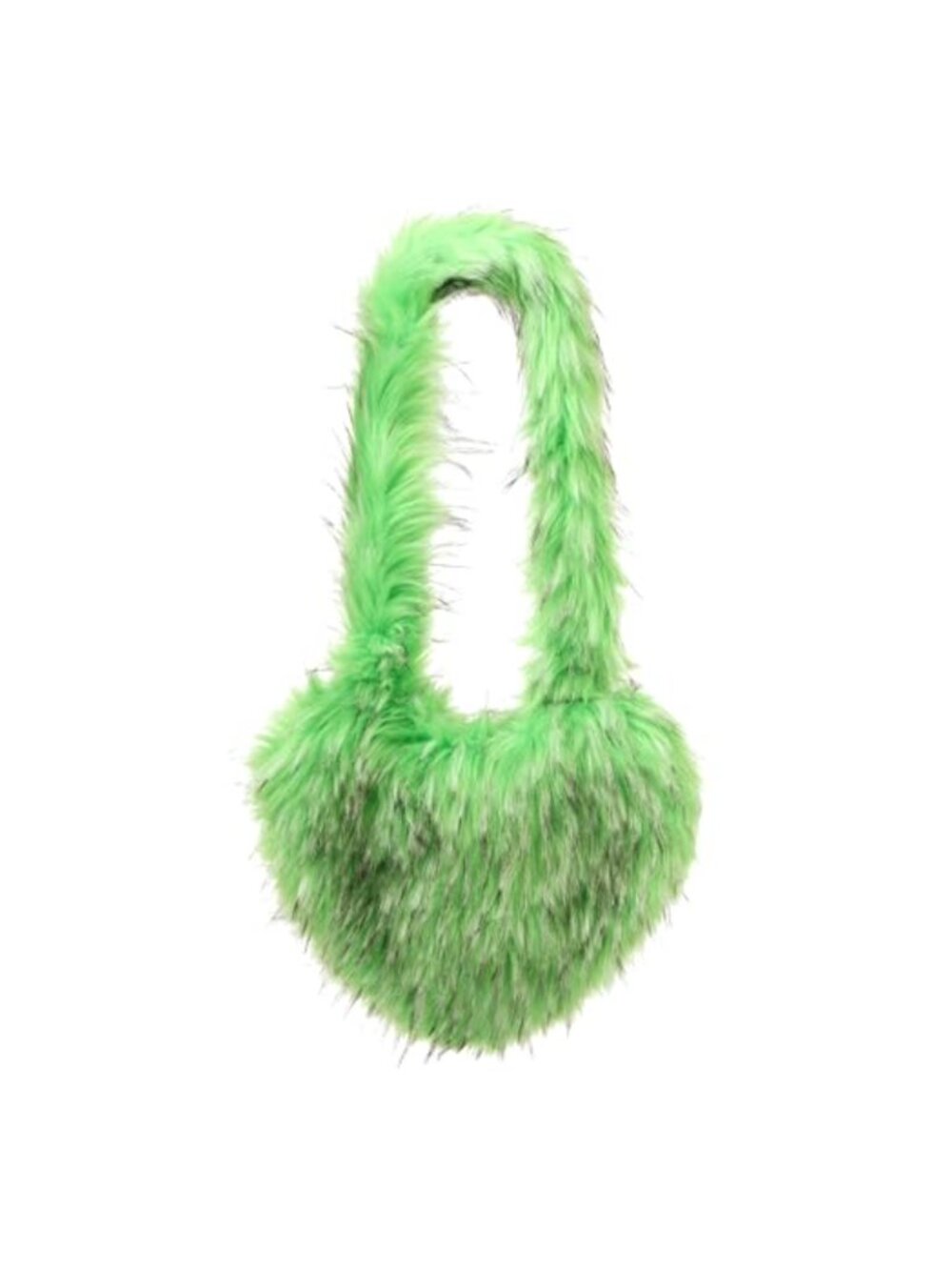 Faux Fur Heart Shaped Crossbody Bag Fluffy Y2K Shoulder Handbag